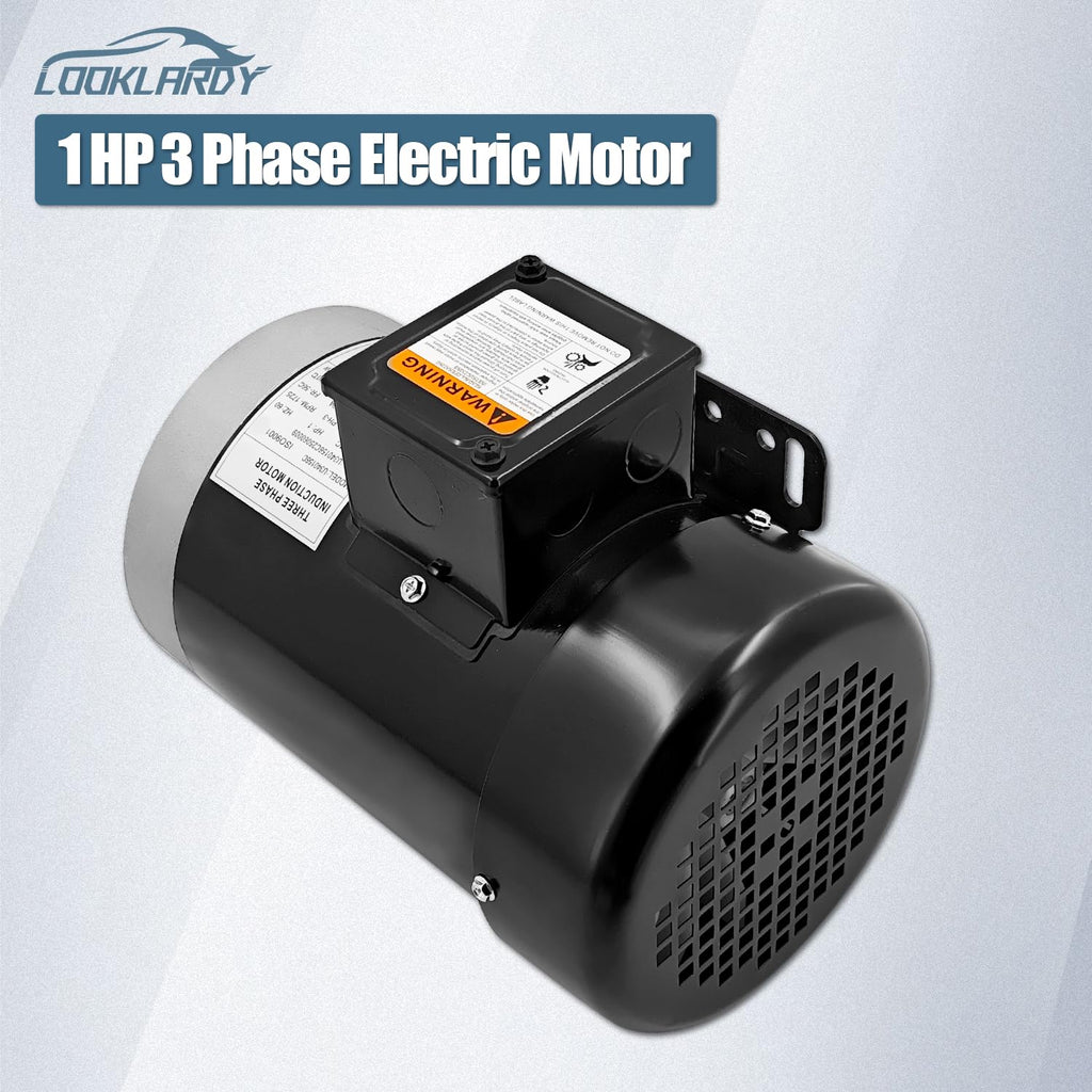 1 HP 3 Phase 56C Frame 1800 RPM TEFC Electric Motor