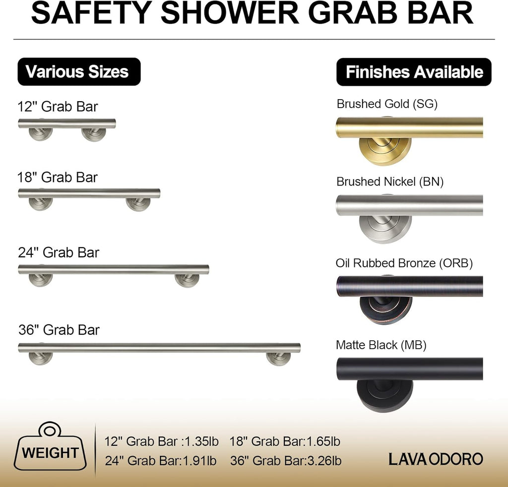 Shower Grab Bar, Modern Set Stainless Steel Handicap Grab Bar for Bathtubs and Showers, Shower Safety Bar for Seniors
