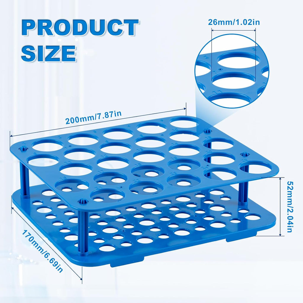 25-Well Centrifuge Tube Rack, Detachable Stand, φ1.02 inch, 1 PCS | Lab-grade Polypropylene, Individual Packaged, Blue