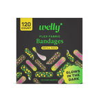 Bandage Glow-in-the-Dark Refill Pack | Adhesive Flexible Fabric Bandages | Assorted Shapes and Patterns for Minor