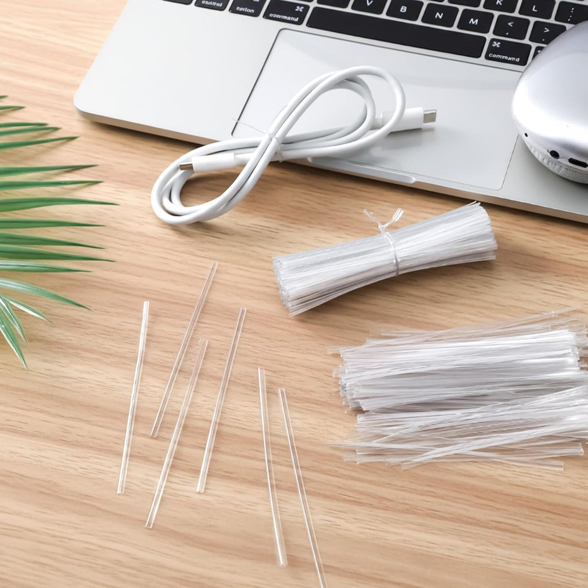 1000 Pcs Clear Twist Ties, 4 Inch Metal Wire Twists Tie Reusable Plastic Twist Ties for Plastic Bags Bread Coffee
