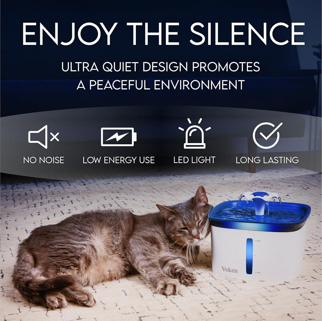 Innovation Award Winner 95oz/2.8L Cat Water Fountain, C1 Classic