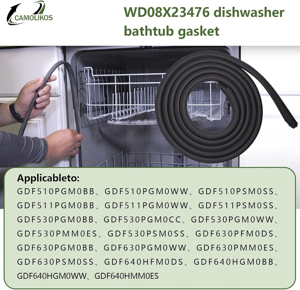 WD08X23476 Dishwasher Door Seal Replacement for GE, Hotpoint - Replaces AP6041569, WD08X22094, WD08X10088, WD08X20674, PS11774412