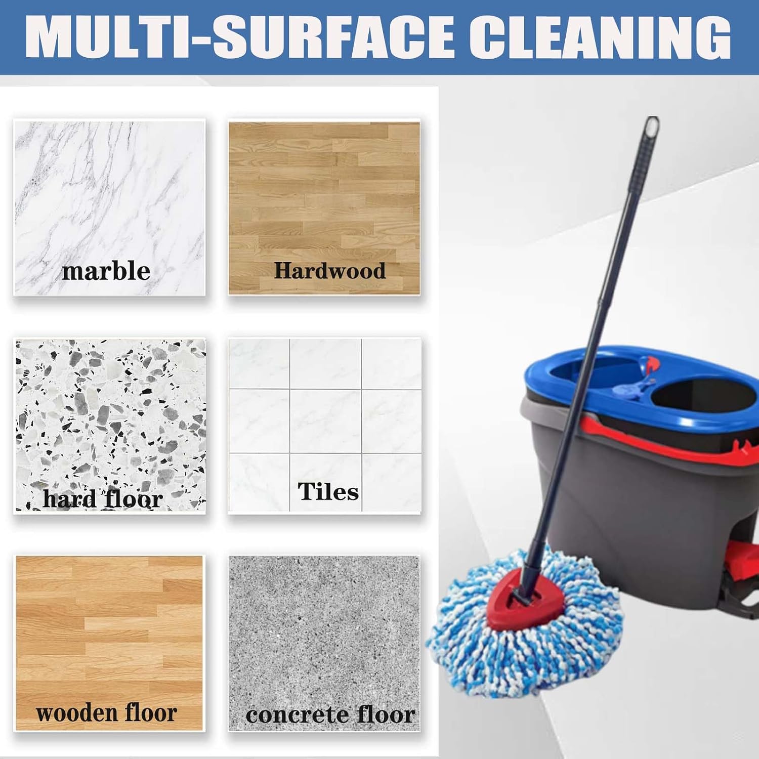 4-Pack Spin Mop Replacement Head for O-Ceda RinseClean Spin Mop Refill 2-Tank System Microfiber Deep Cleaning Machine