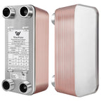 AB Plate Heat Exchanger, 5"x 12" 40 Plates Water To Water Heat Exchanger, Copper/SS316L Stainless Steel Brazed Plate Heat Exchanger For Floor Heating, Water Heating, Snow Melting