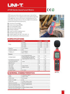 UNI-T UT352 Sound Level (30~130dB) Meter auto Range and Data Storage Function, with high/Lower Alarm, Analogue outputs and Condenser Microphone