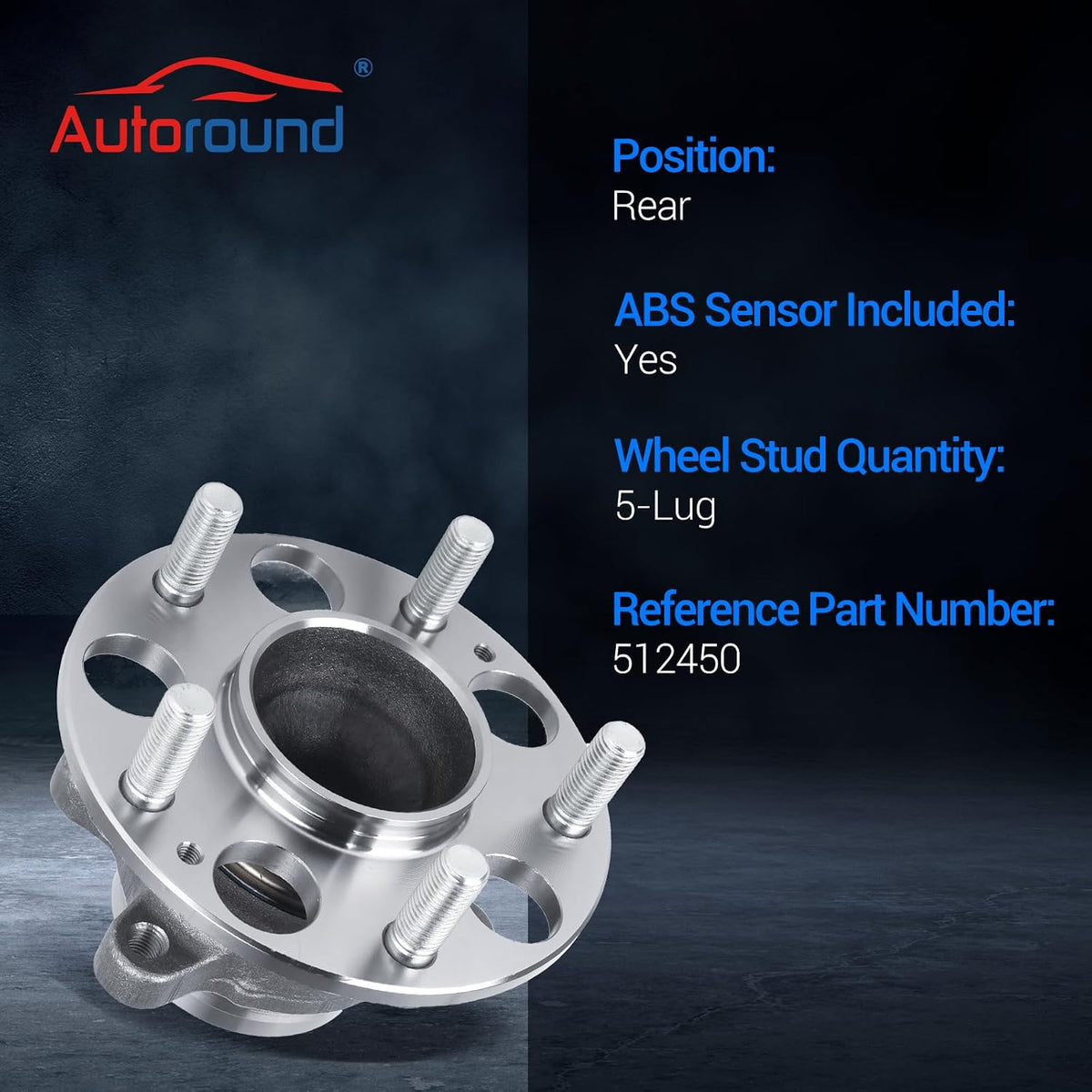 Autoround 512450 Rear Wheel Hub Assembly Fit for Honda Civic 2013-2015