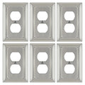 Metal Wall Plate for Electrical Outlets, Outlet Covers Wall Plate, 6 Pack