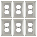 Metal Wall Plate for Electrical Outlets, Outlet Covers Wall Plate, 6 Pack