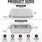 36 Piece Disposable Chafing Dish Buffet Serving Set with 3 Water Pans, 6 Half Size Food Pans, 3 Wire Racks, 6 Fuel
