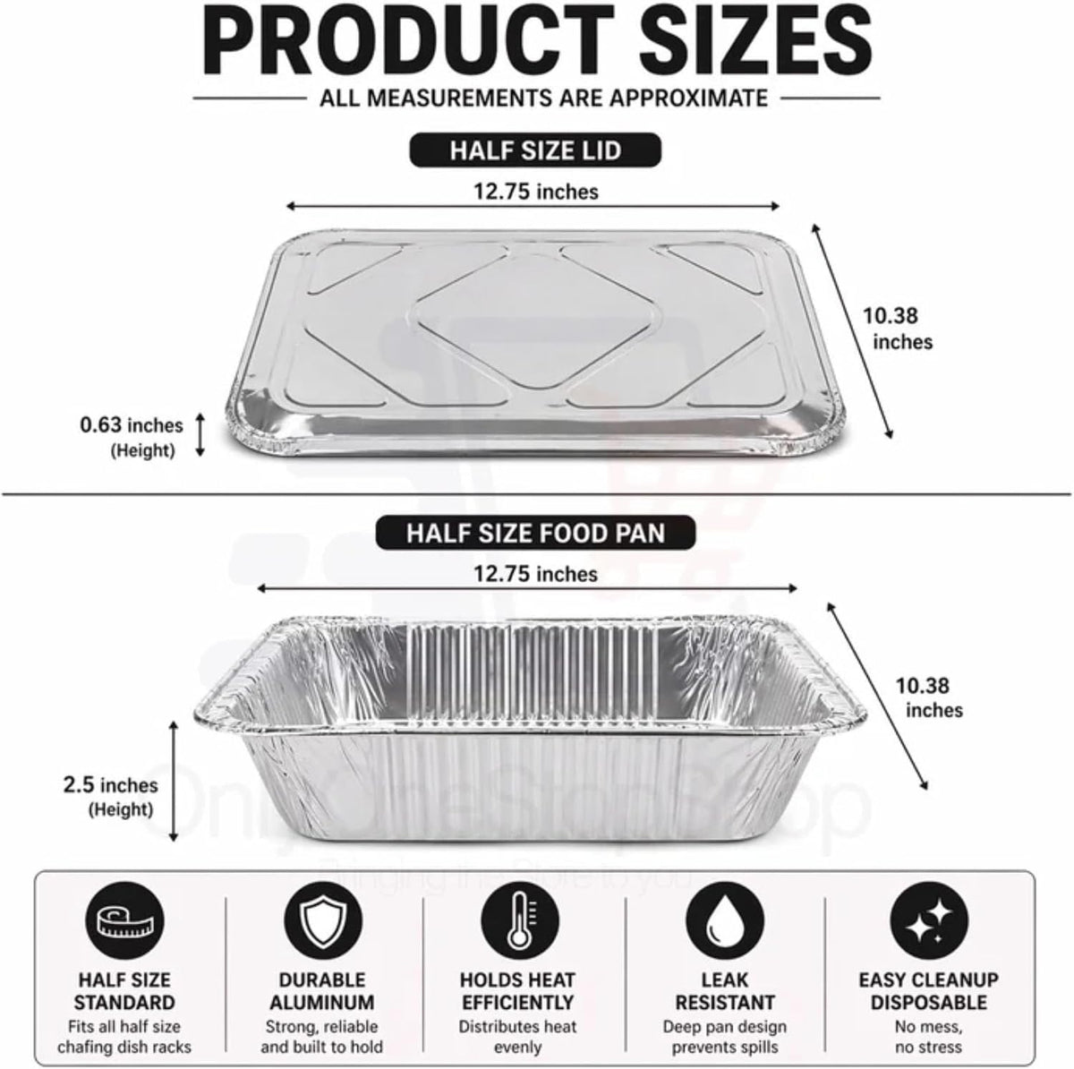 36 Piece Disposable Chafing Dish Buffet Serving Set with 3 Water Pans, 6 Half Size Food Pans, 3 Wire Racks, 6 Fuel