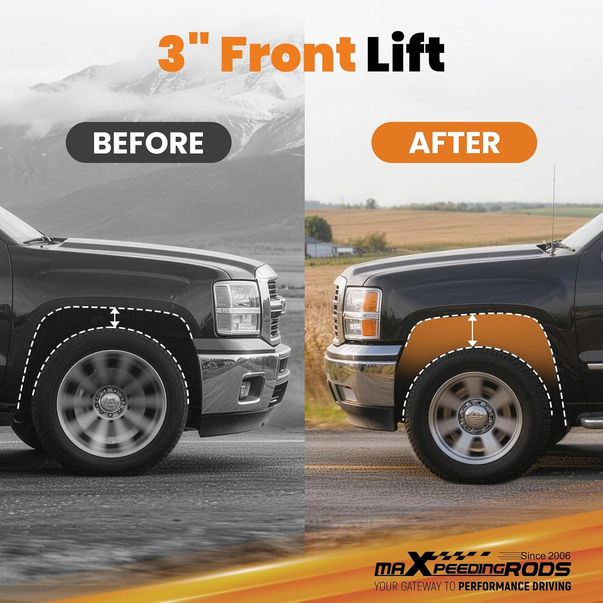 maXpeedingrods 3" Front Leveling Lift Kit for Chevy Silverado/GMC Sierra 1500 99-07
