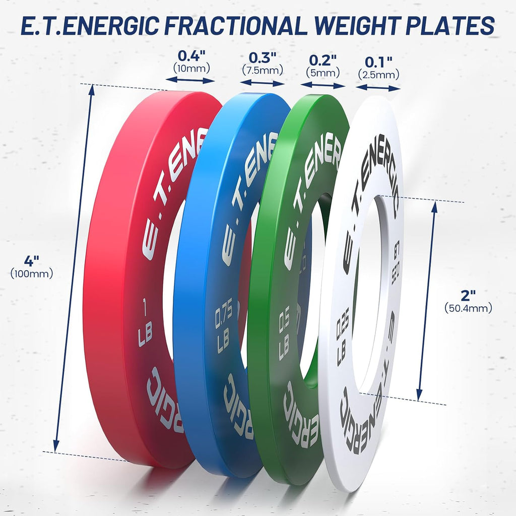 Fractional Weight Plates Set of 8 for Olympic Bars | 0.25, 0.5, 0.75, 1LB pairs with steel core, odorless finish