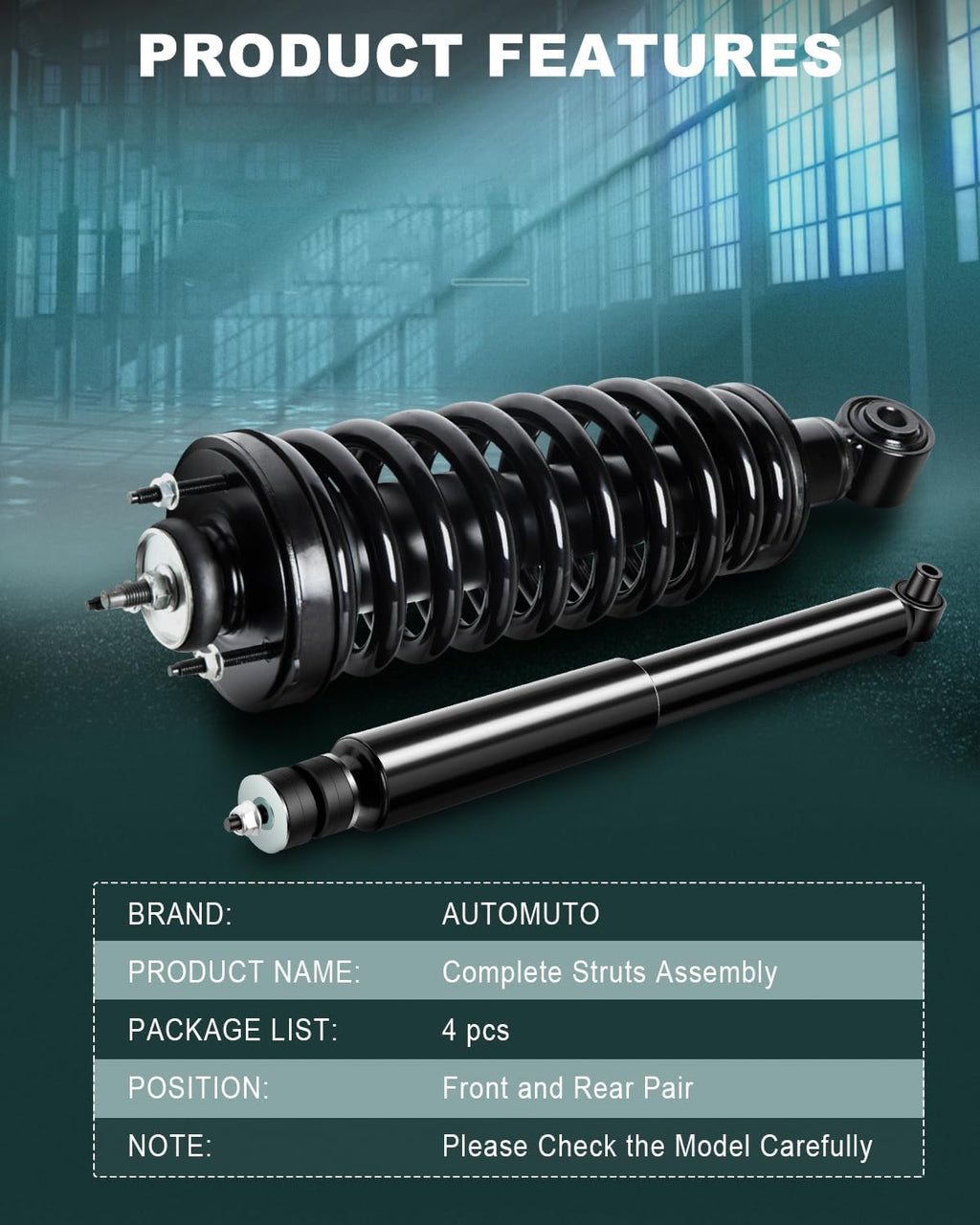 AUTOMUTO 4x Complete Struts Assembly Fit 2003-2011 for Ford Crown Victoria