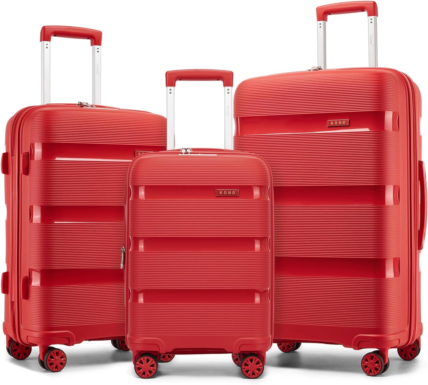 Luggage Sets 3 Piece Hard Shell Travel Trolley 4 Spinner Wheels Lightweight Polypropylene Suitcase with TSA Lock