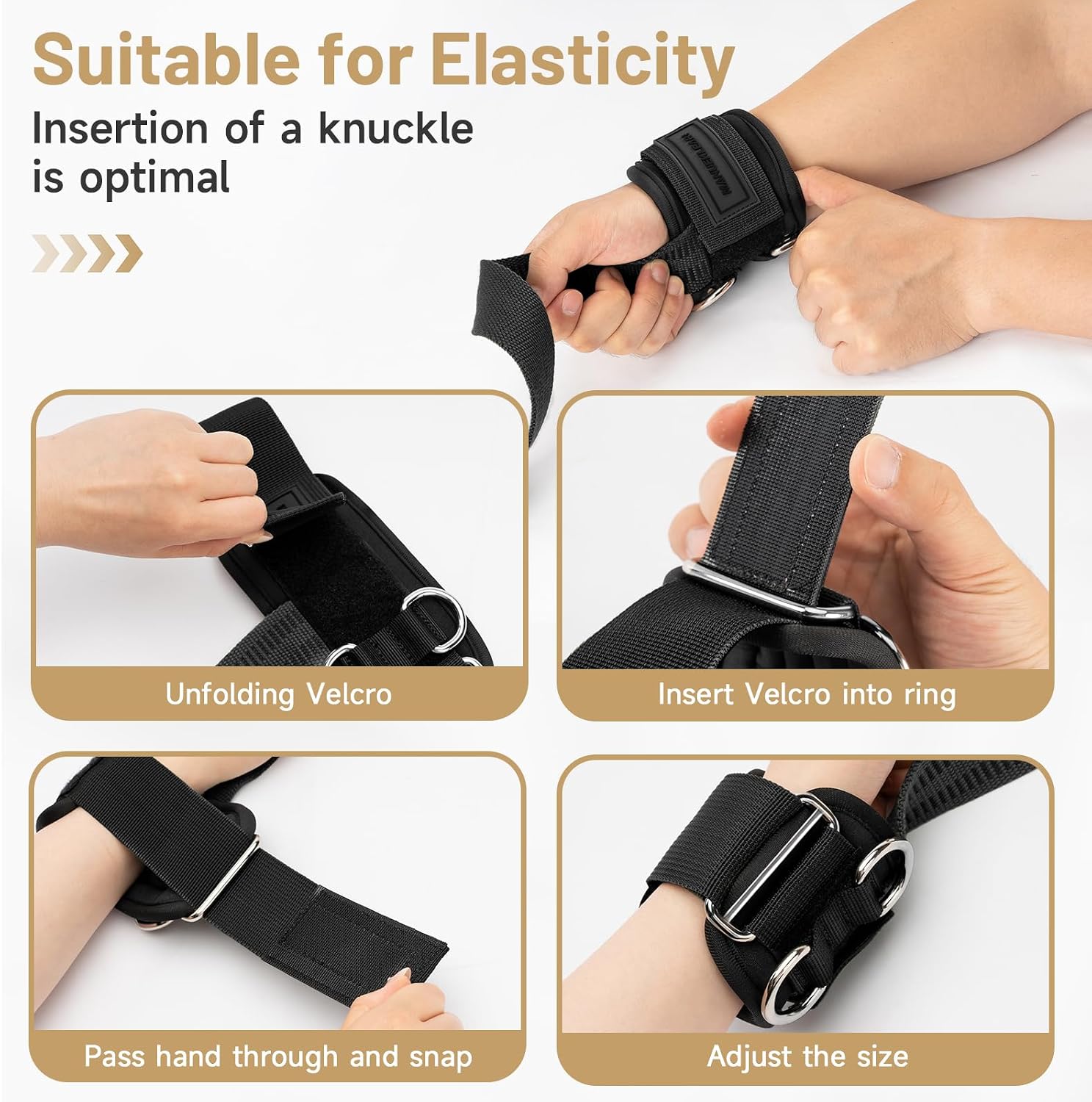 Wrist Straps for Weightlifting, Gym Lifting Straps with D Rings for Cable Machine,Weight Lifting Wrist Wraps for Men