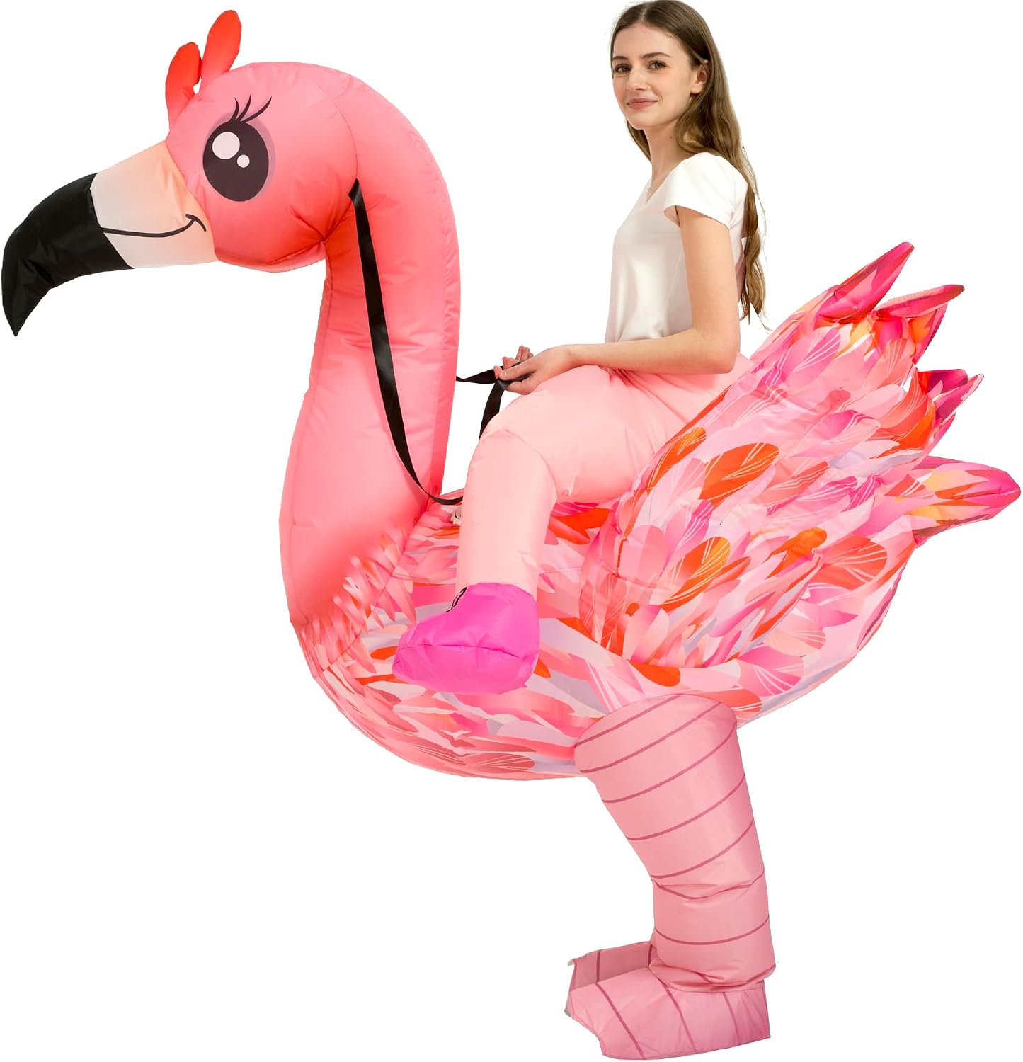 Halloween Inflatable Costume Adult,Blow Up Ride On Flamingo Suit Men Women