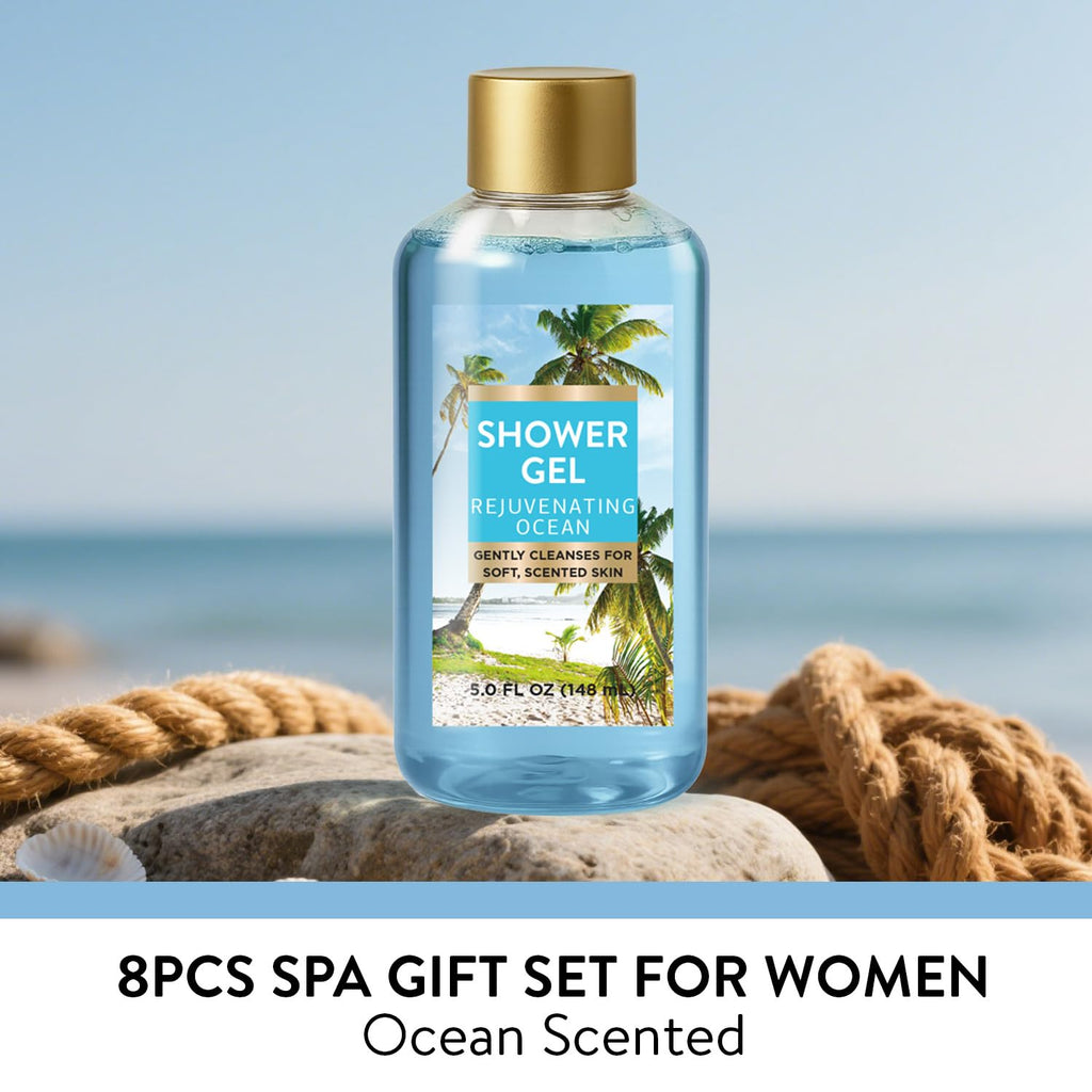 Spa Luxetique Gifts for Women 8pcs Refreshing Ocean Gift Set for Women Bath and Body Works Gift Set Spa Gifts for