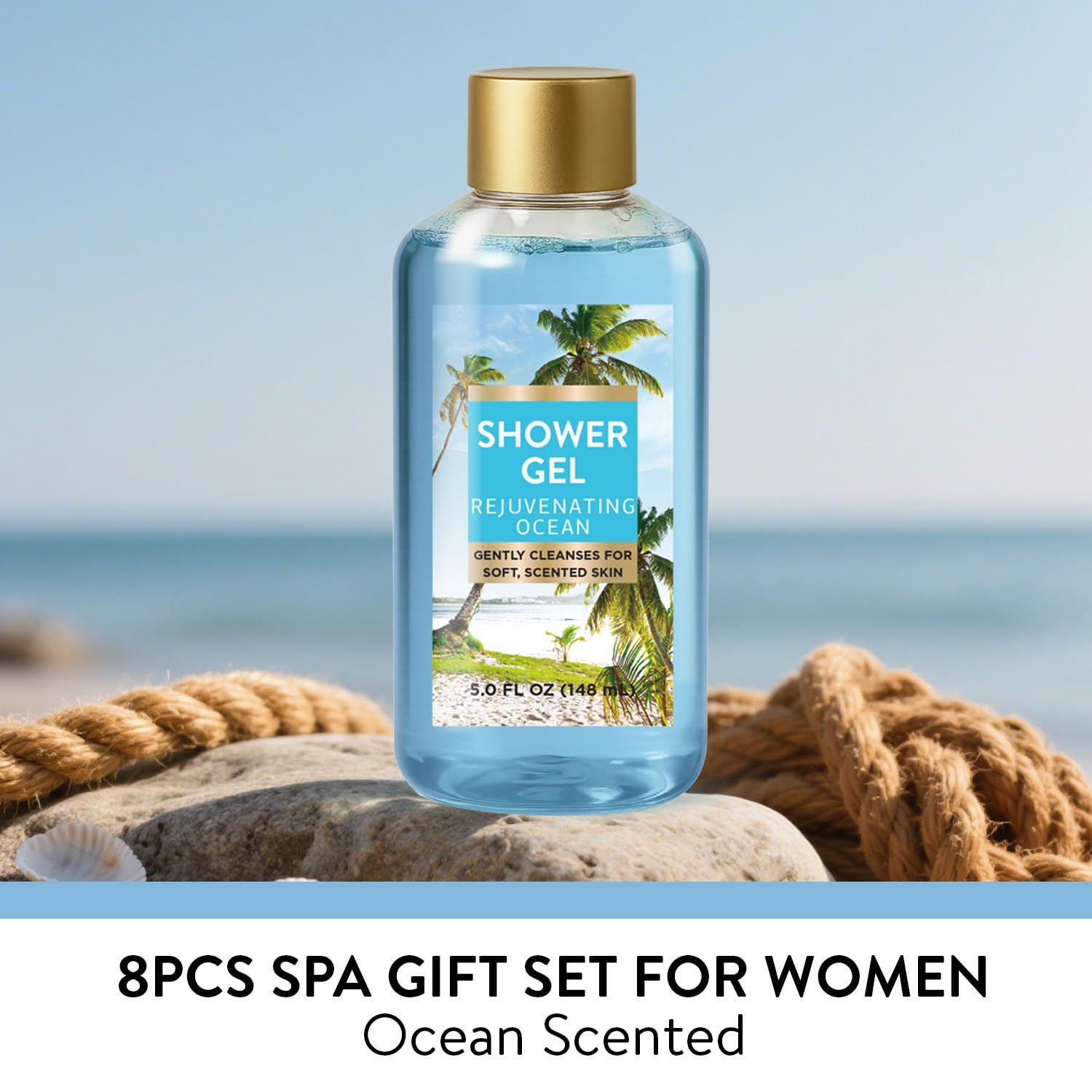 Spa Luxetique Gifts for Women 8pcs Refreshing Ocean Gift Set for Women Bath and Body Works Gift Set Spa Gifts for