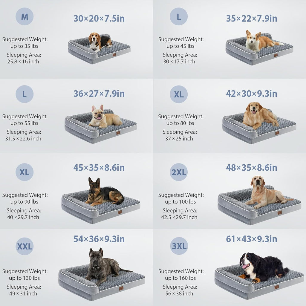 Orthopedic Dog Beds for Large Dogs-Waterproof Sofa Dog Bed with Removable Washable Cover, Big Pet Bed with Waterproof
