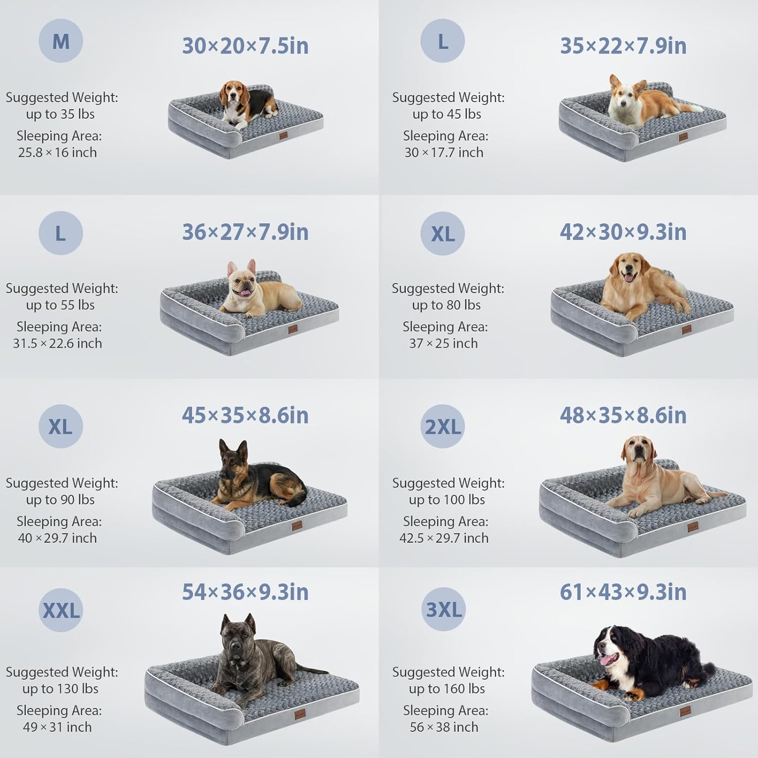 Orthopedic Dog Beds for Large Dogs-Waterproof Sofa Dog Bed with Removable Washable Cover, Big Pet Bed with Waterproof
