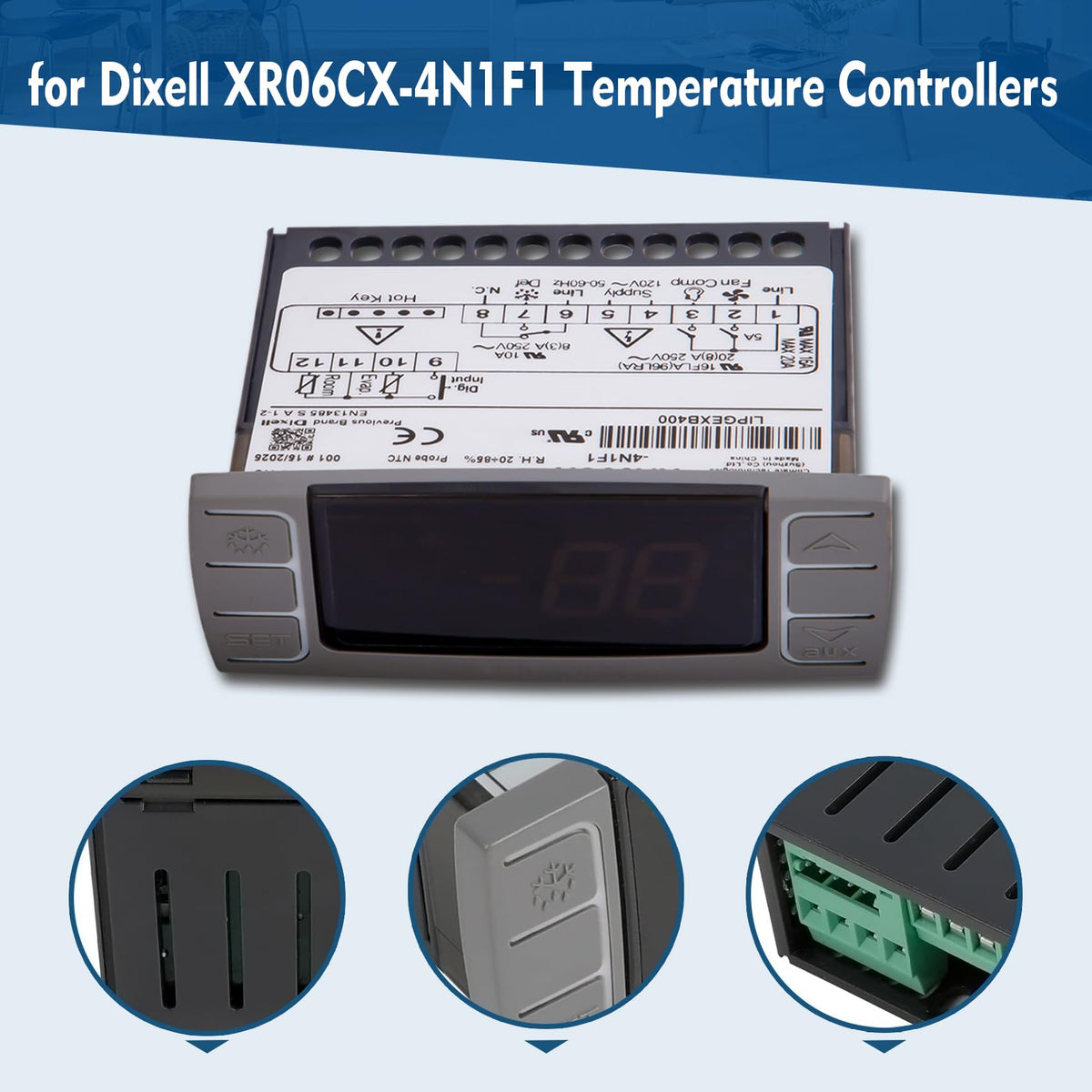 for Dixell XR06CX-4N1F1 Temperature Controller with 2 NTC Sensor Probe