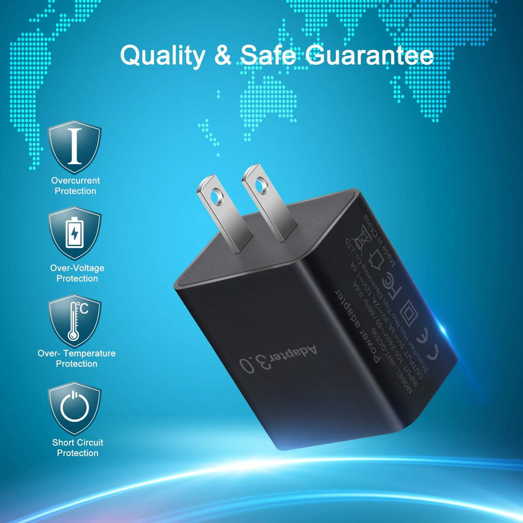 USB Wall Charger, Besgoods 5V 3A Fast Charging Block 3.0 Power Adapter 18W Compatible with Wireless Charger iPhone 16