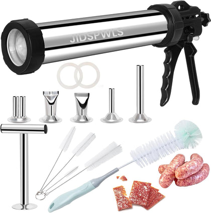 2.1 LB Professional 304 Stainless Steel Jerky Gun Kits, Sausage Stuffer, Jerky Maker, Jerky Shooter, Beef Jerky