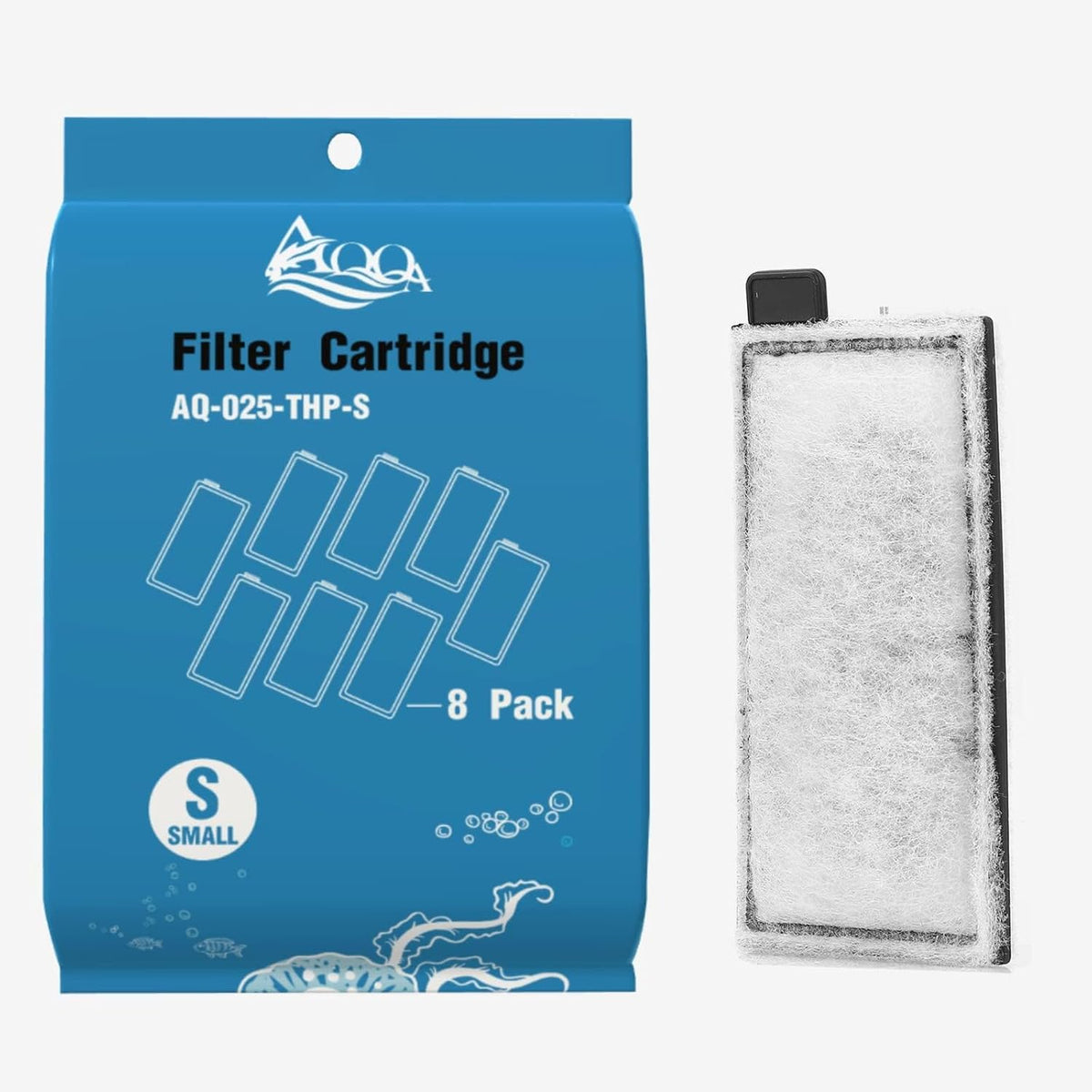 8 Pack Aquarium Filter Cartridge Replacement Fish Tank Filter Cartridge for Aquarium Internal Filter (Small)