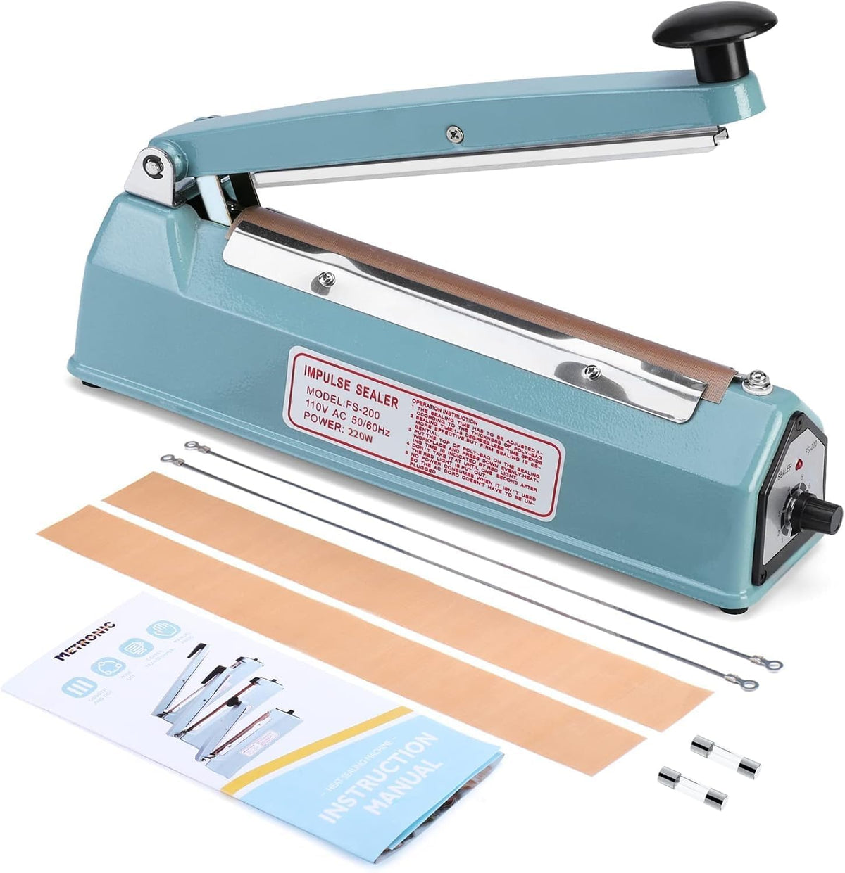 Impulse Sealer 8 inch, Manual Heat Sealer Machine for Plastic Bags