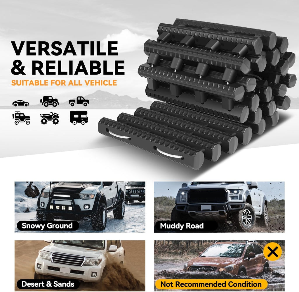 24" Traction Mat Portable Recovery Tracks Mat Traction Board Non-Slip Max Capacity Load 7-Ton Compatible with Most