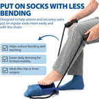 Blue Jay Formed Sock Aid Device with Molded Plastic Shell, 30 Inch Adjustable Cord, Large Foam Handles, Puller Assist