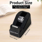 Desk Tape Dispenser, Cute Office Supplies, Non-Slip Base, Black