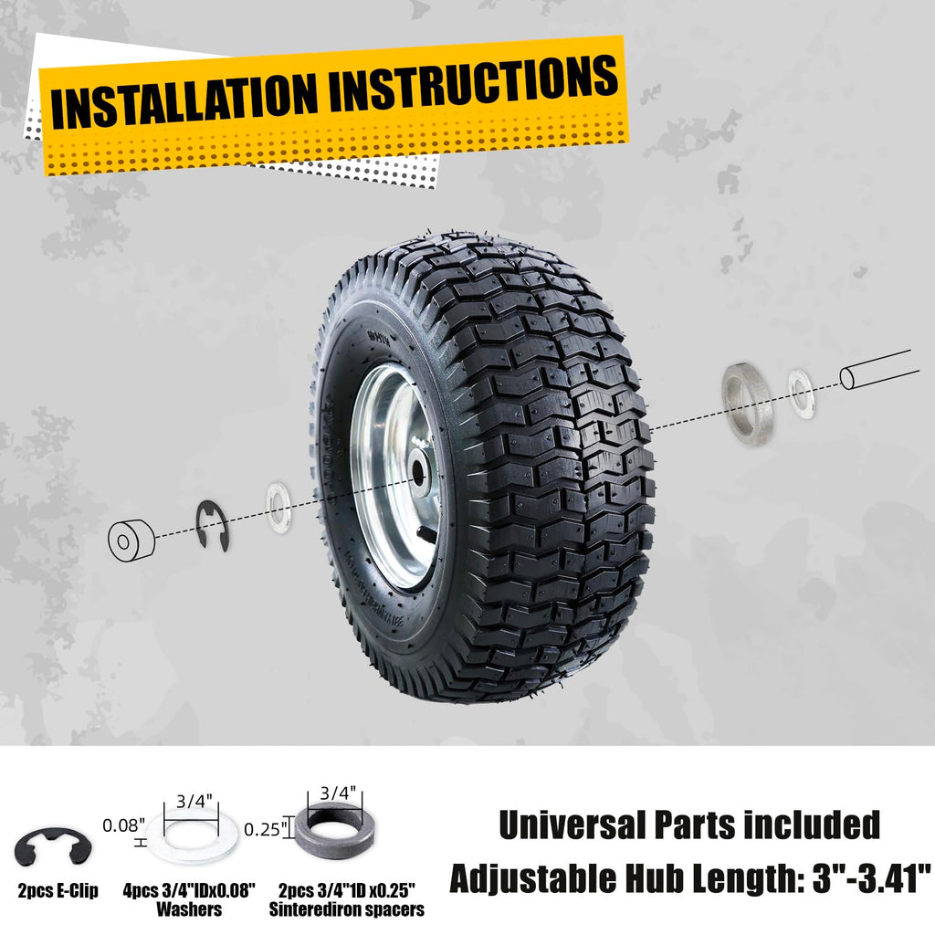 MZREXN 15x6.00-6 Lawn Mower Tires and Wheel Front Tires Replacement