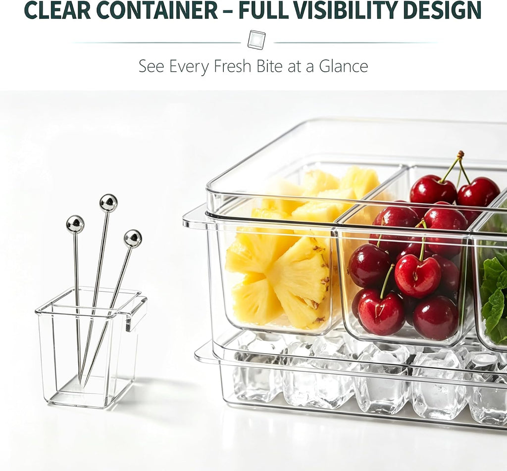 Chilled Bar Garnish Caddy with Ice Base