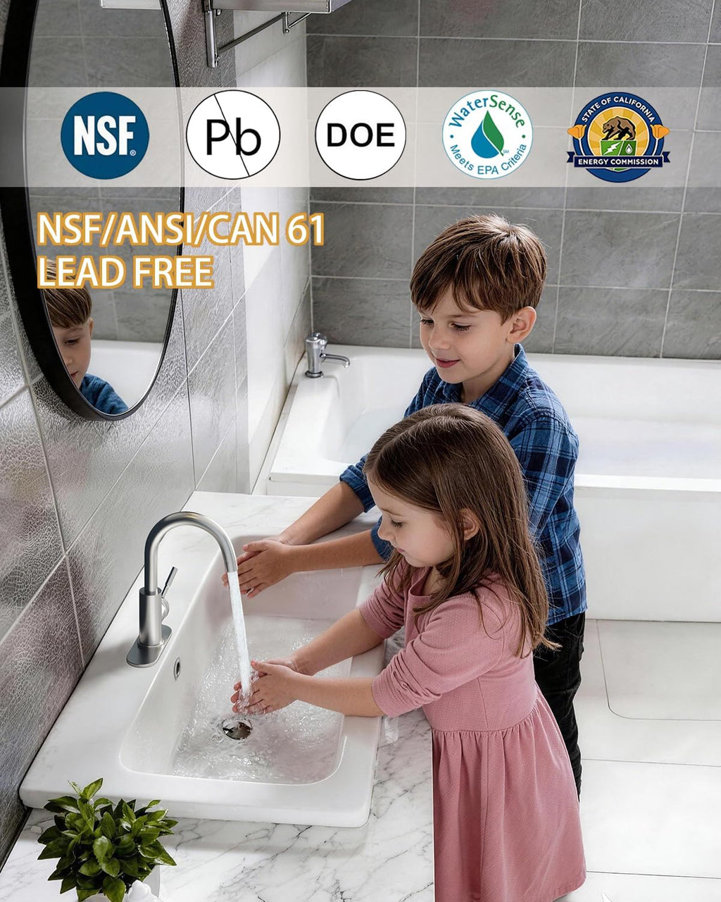 Bathroom Faucet 1 Hole Single Handle for Vanity Faucet Brushed Nickel