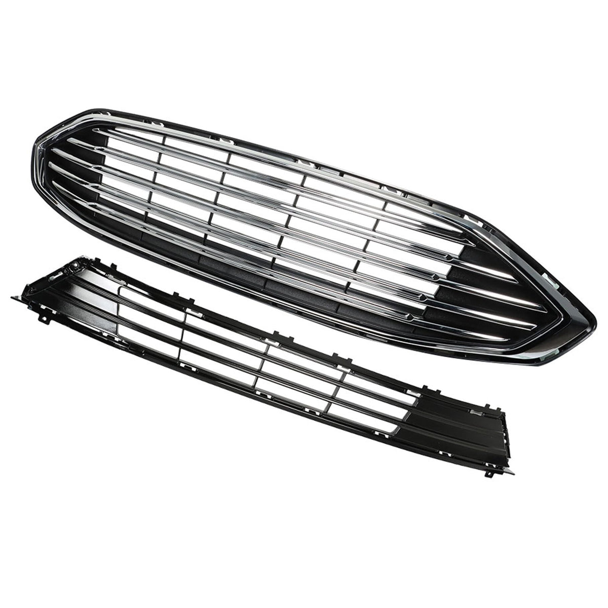 TJHSM Front Grille Bumper Black Chrome Replacement for F-usion