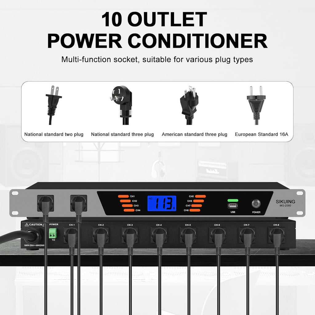 10-Outlet Rackmount Power Conditioner & Sequencer