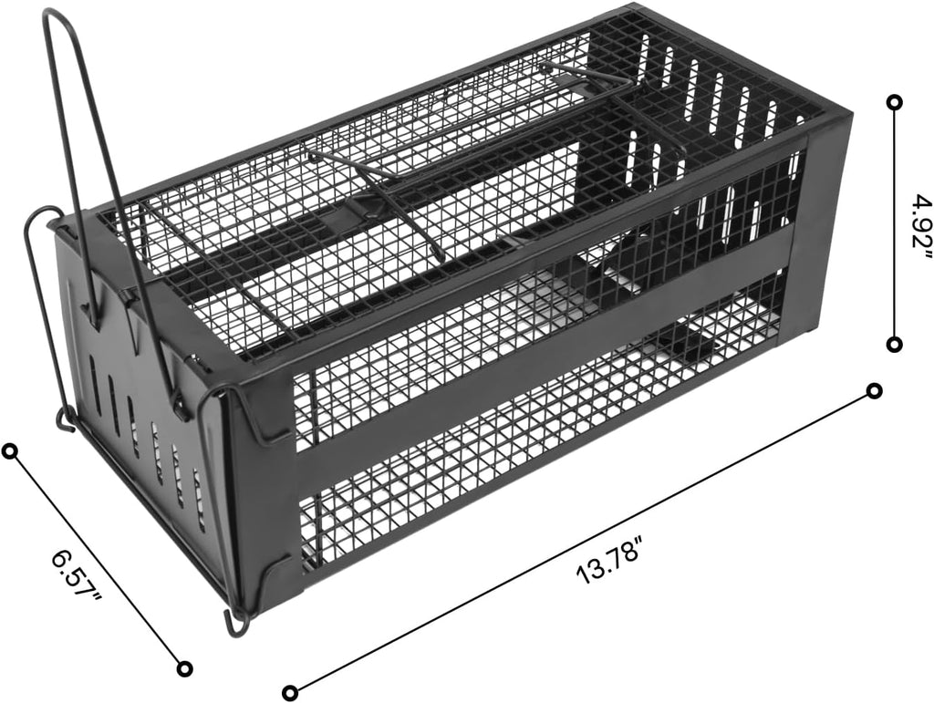 2-Pack Rat Trap,Mouse Traps Work for Indoor and Outdoor,Small Rodent Animal-Mice Voles Hamsters Cage,Catch and