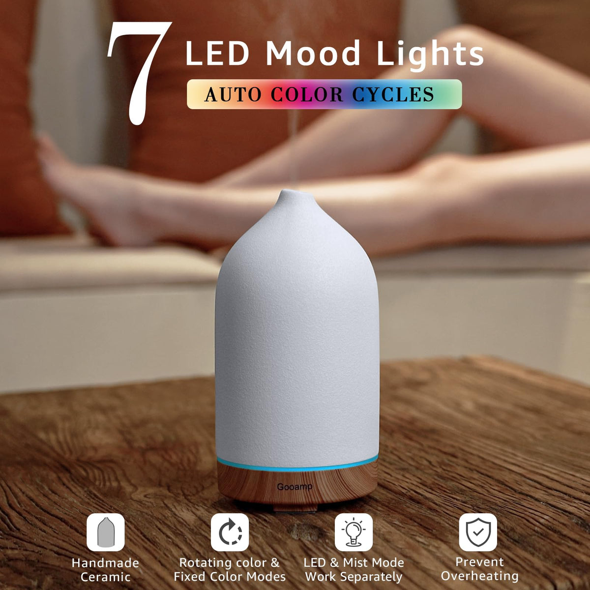 200ML Ceramic Essential Oil Diffuser for Home, Stone Diffuser