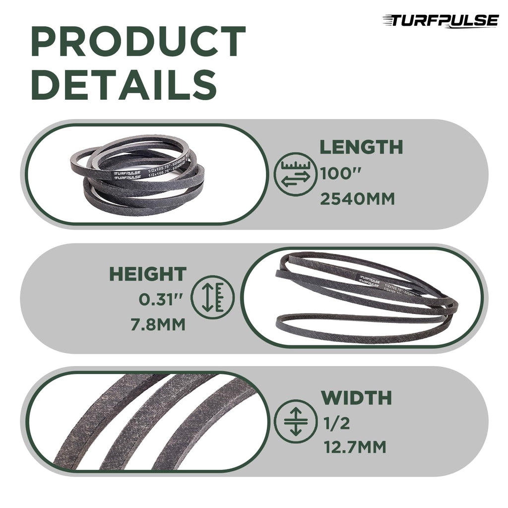 Lawn Mower Deck Belt Replace 954-05021 for Cub Cadet, 1/2" x 100"