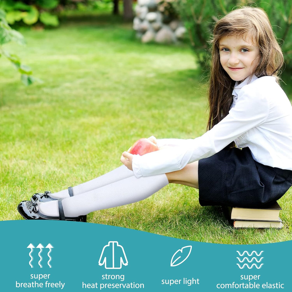 12 Pairs Knee High Socks for Girls 8-10 Years | Soft Breathable Seamless Knee High Socks for Uniform, Dresses and