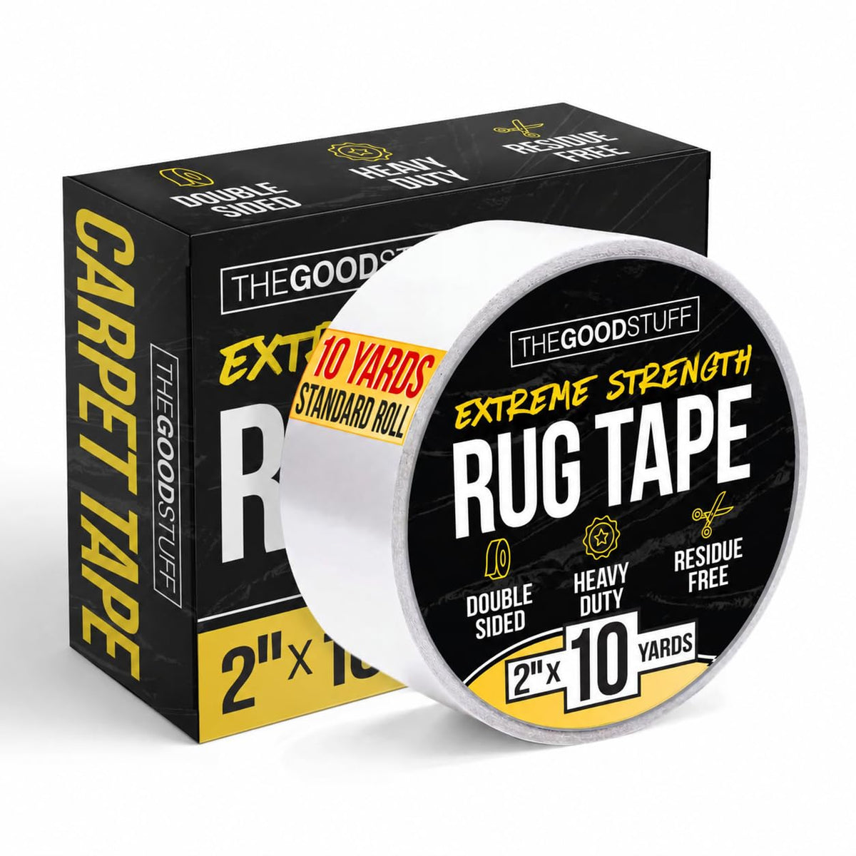 Double Sided Rug Tape [2 Inch x 10 yd] Secure Area Rugs