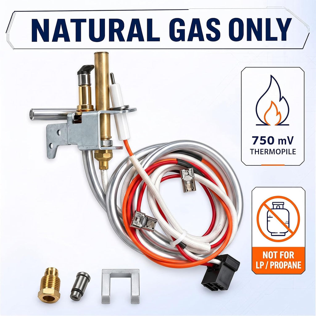100112330 Water Heater Pilot Assembly with Thermopile, Replaces 9007876