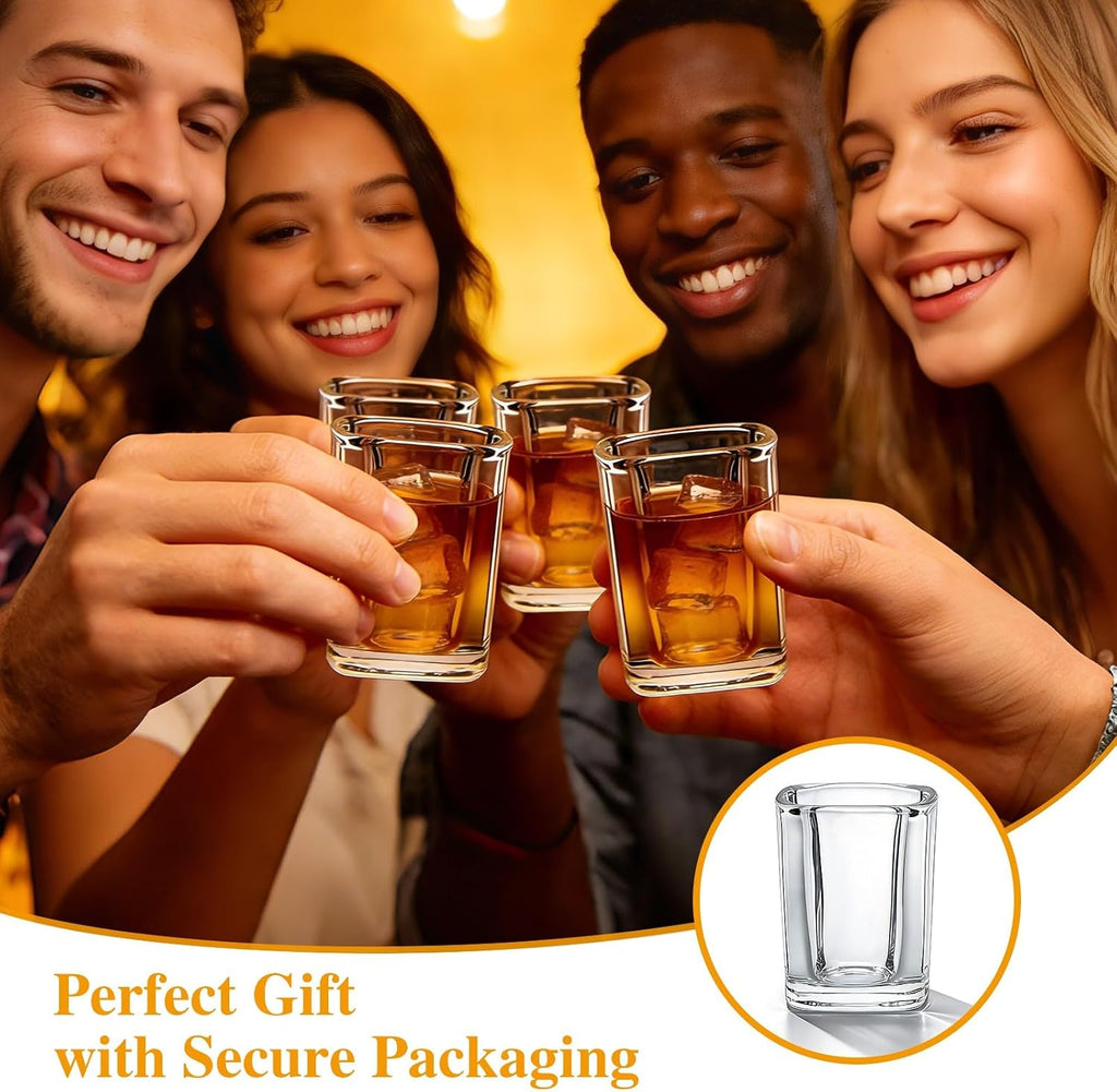 48 Pack Shot Glasses Bulk, 2.2 oz Clear Heavy Base Shot Glass Set