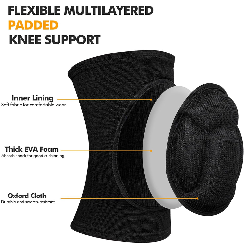 Protective Knee Pads, Thick Sponge Anti-slip,Women's/Men's Knee Pads for Volleyball, Rock Climbing, Cycling, Dancing