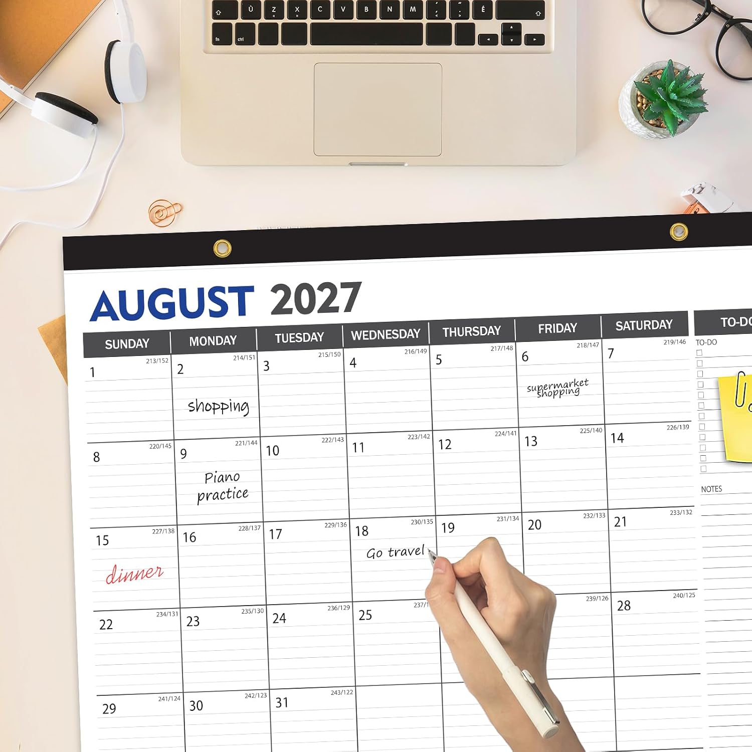 Large Desk Calendar 2026-2027 - 19 Months from Jun. 2026 through Dec. 2027, 22 x 17 Inches Desktop Wall Calendar with