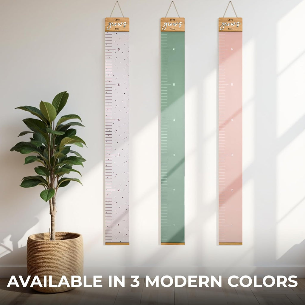 Beautiful Growth Chart for Wall - Cute Height Chart to Easily Track Your Kids' Growth and Milestones - Essential Baby
