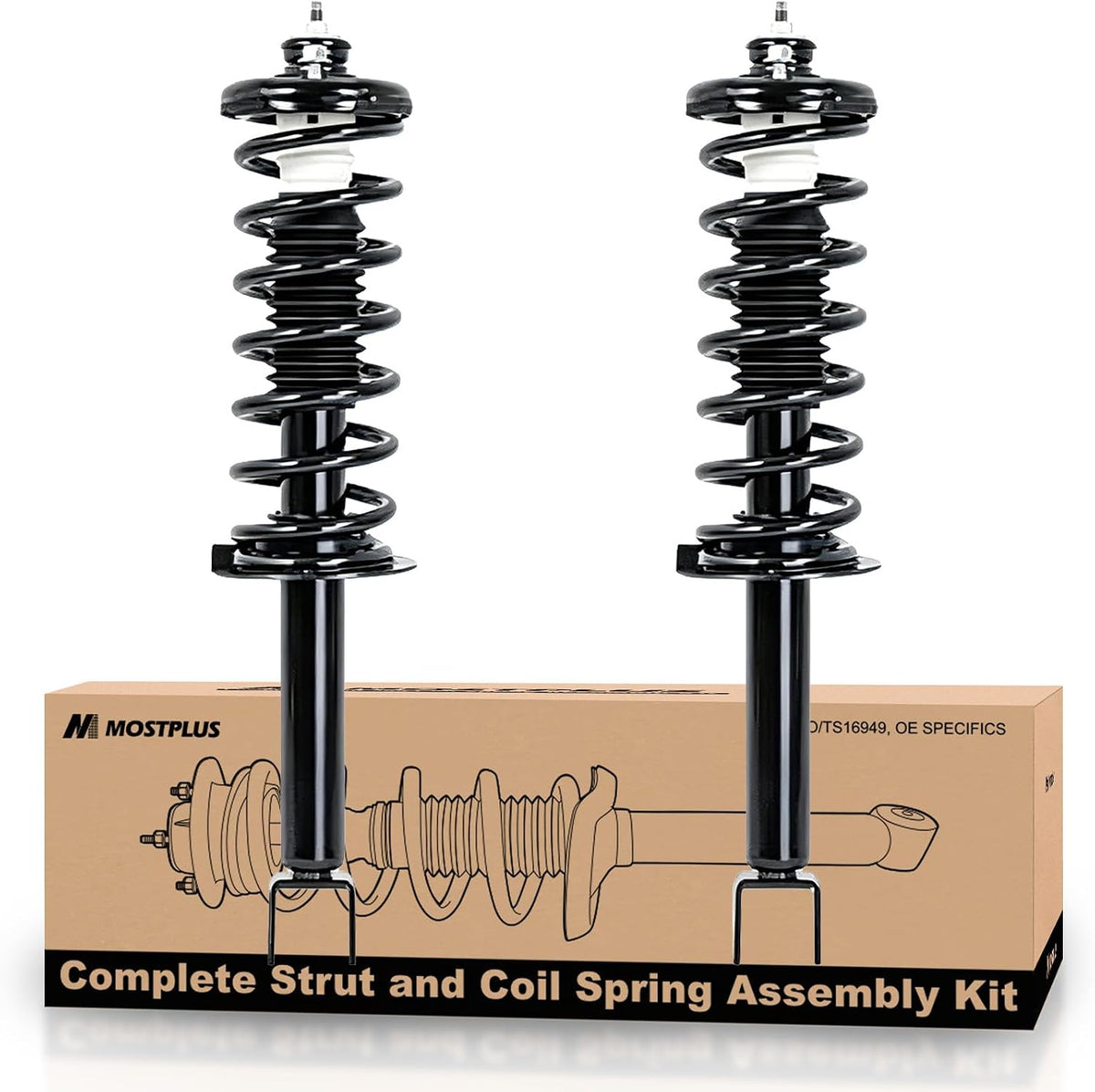 MOSTPLUS Rear Pair Complete Struts Spring Compatible with 2013-2017 Honda Accord Replaces 172984 Rear Shock Absorbers Coil Spring