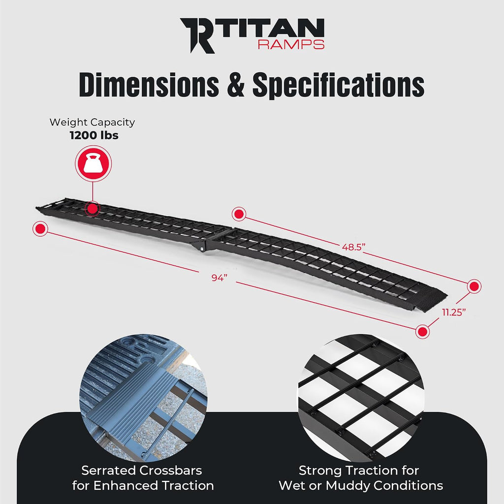 7' 10" ATV Loading Ramps, 1,200 lb, Titan Ramps
